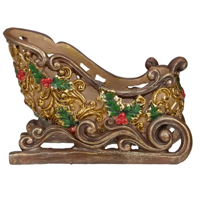 Northlight 8.75" Brown And Gold Sleigh Tabletop Christmas Decoration 2 Northlight 8.75" Brown And Gold Sleigh Tabletop Christmas Decoration - Image 2