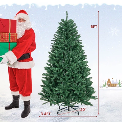 Costway 6ft Hinged Artificial Christmas Tree Unlit Douglas Full Fir Tree W/ 1355 Tips 3 Costway 6ft Hinged Artificial Christmas Tree Unlit Douglas Full Fir Tree W/ 1355 Tips - Image 3