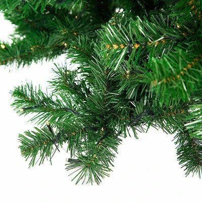 Costway Pre-Lit PVC Christmas Tree 9Ft Hinged 700 LED Lights Green 8 Costway Pre-Lit PVC Christmas Tree 9Ft Hinged 700 LED Lights Green - Image 8