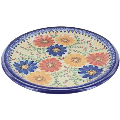 Blue Rose Polish Pottery 136 Vena Large Round Platter 3 Blue Rose Polish Pottery 136 Vena Large Round Platter - Image 3