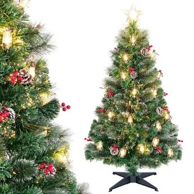 Costway 5/6/7 FT Christmas Tree Artificial Xmas Tree With 8 Lighting Modes 49/64/80 Warm LED Lights 10 Costway 5/6/7 FT Christmas Tree Artificial Xmas Tree With 8 Lighting Modes 49/64/80 Warm LED Lights - Image 10