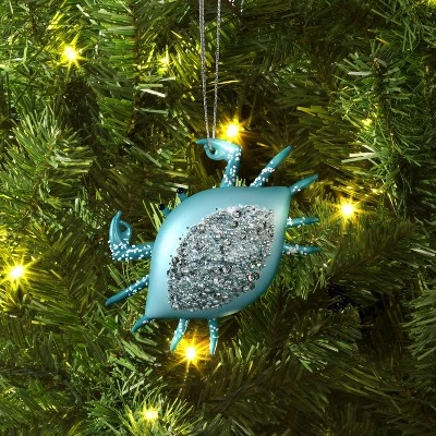 Christmas Glass Crab With Sequin Ornament - Wondershop™ 1 Christmas Glass Crab With Sequin Ornament - Wondershop™