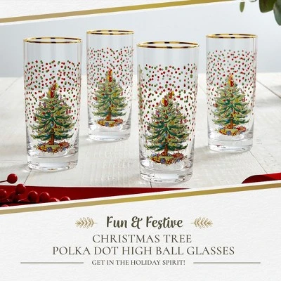 Spode Christmas Tree 15 Fl. Oz. Highball Glass (Set Of 4), Polka Dot - Classic Highball Glasses & Barware, Cocktail Glasses For Mixed Drinks 1 Spode Christmas Tree 15 Fl. Oz. Highball Glass (Set Of 4), Polka Dot - Classic Highball Glasses & Barware, Cocktail Glasses For Mixed Drinks