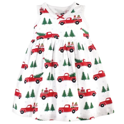 Hudson Baby Infant Girl Cotton Dress, Cardigan And Shoe 3pc Layette Set, Christmas Tree 3 Hudson Baby Infant Girl Cotton Dress, Cardigan And Shoe 3pc Layette Set, Christmas Tree - Image 3
