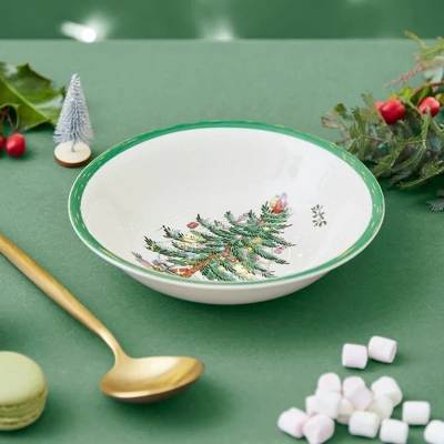 Spode Christmas Tree Ascot Cereal Bowls Set Of 4, Use For Breakfast, Oatmeal, Cereal, Or Soup Made Of Fine Earthenware, Measures 8-Inch 5 Spode Christmas Tree Ascot Cereal Bowls Set Of 4, Use For Breakfast, Oatmeal, Cereal, Or Soup Made Of Fine Earthenware, Measures 8-Inch - Image 5