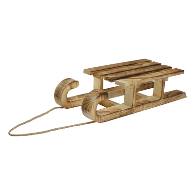 Northlight Rustic Wooden Sleigh With Twine Rope Christmas Wall Decoration - 16" 4 Northlight Rustic Wooden Sleigh With Twine Rope Christmas Wall Decoration - 16" - Image 4