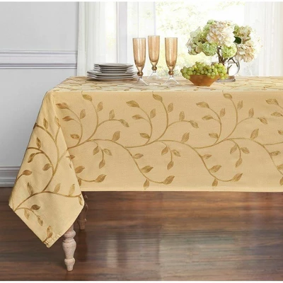 Kate Aurora Madison Floral Embroidered Fabric Tablecloth 2 Kate Aurora Madison Floral Embroidered Fabric Tablecloth - Image 2