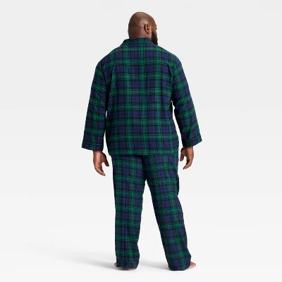 Men's Plaid Flannel Long Sleeve Shirt And Pants Holiday Matching Family Pajama Set - Wondershop™ Navy Blue 1 Men's Plaid Flannel Long Sleeve Shirt And Pants Holiday Matching Family Pajama Set - Wondershop™ Navy Blue