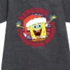Girls' - SpongeBob SquarePants - Singing Christmas Korals Graphic Short Sleeve Fleece Dress