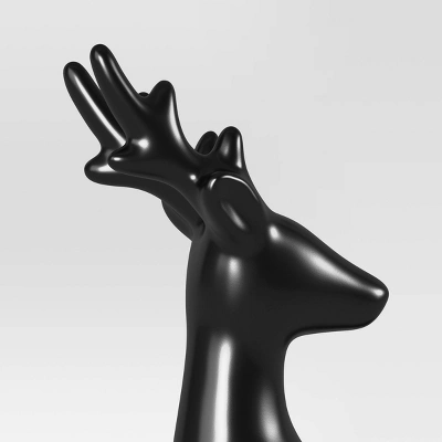 Ceramic Walking Deer Christmas Animal Figurine - Wondershop™ Black: Indoor Holiday Decor, 9.75" Tall 2 Ceramic Walking Deer Christmas Animal Figurine - Wondershop™ Black: Indoor Holiday Decor, 9.75" Tall - Image 2