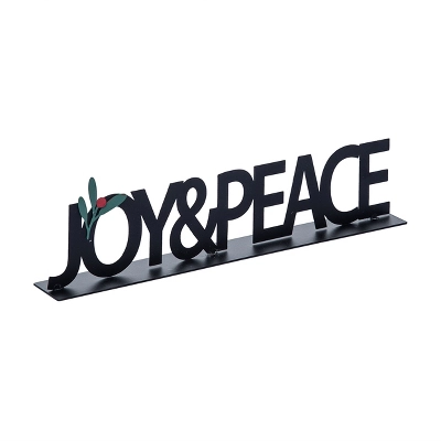 Transpac 12.01 In Black Metal Christmas Decor Joy And Peace Word Decorative Object For Holiday Home Decor 1 Transpac 12.01 In Black Metal Christmas Decor Joy And Peace Word Decorative Object For Holiday Home Decor