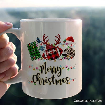 Football Buffalo Plaid Christmas Mug, Team And Coaches Gift (Non-Custom Only)| OrnamentallyYou 3 Football Buffalo Plaid Christmas Mug, Team And Coaches Gift (Non-Custom Only)| OrnamentallyYou - Image 3