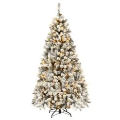 Costway 6ft/7.5ft/9ft Pre-Lit Premium Snow Flocked Hinged Artificial Christmas Tree With 250 Lights/450 Light/550 Lights 21 Costway 6ft/7.5ft/9ft Pre-Lit Premium Snow Flocked Hinged Artificial Christmas Tree With 250 Lights/450 Light/550 Lights -Northlight Sale Store GUEST 78ba1d53 b2da 4926 b9ea 9bcf91daaee3