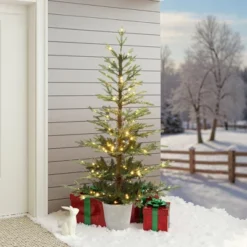 LuxenHome 5.5Ft Pre-Lit Artificial Fir Christmas Tree, Realistic Green Branches & Decorative Planter -Northlight Sale Store GUEST 7a582012 5209 4466 8f0b 31c36b014259