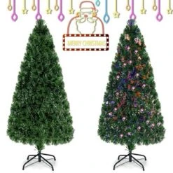 Costway 6Ft Pre-Lit Fiber Optic PVC Christmas Tree Metal Holiday -Northlight Sale Store GUEST 7b169e30 4f53 45a1 822e d54a0437042f