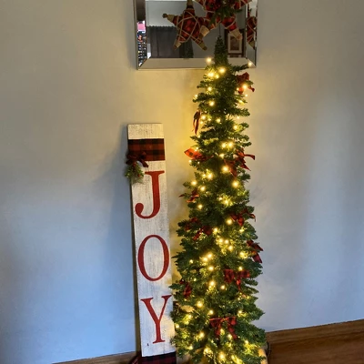 Northlight Pre-Lit Pencil Northern Balsam Fir Artificial Christmas Tree - 6' - Warm Clear LED Lights 5 Northlight Pre-Lit Pencil Northern Balsam Fir Artificial Christmas Tree - 6' - Warm Clear LED Lights - Image 5