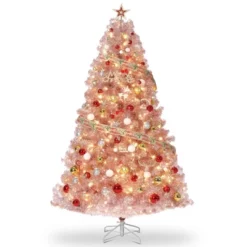 7.5 FT Prelit Artificial Christmas Tree,Rose Gold Tinsel Fake Christmas Tree W/Warm White LED Lights,Metal Stand&Branch Tips For Home, Office 12 7.5 FT Prelit Artificial Christmas Tree,Rose Gold Tinsel Fake Christmas Tree W/Warm White LED Lights,Metal Stand&Branch Tips For Home, Office -Northlight Sale Store GUEST 7bc7b38f 08f9 4a4d abc0 6100352d00a3