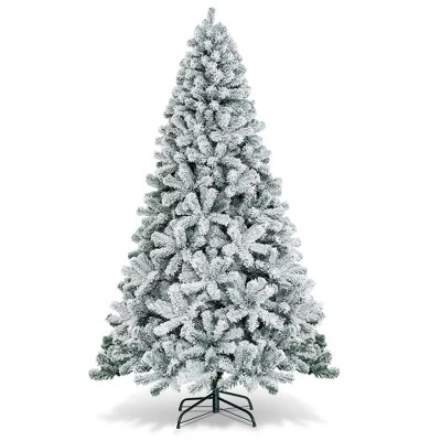 Costway 6/7.5/9 Ft Snow Flocked Hinged Artificial Christmas Tree Unlit Metal 11 Costway 6/7.5/9 Ft Snow Flocked Hinged Artificial Christmas Tree Unlit Metal - Image 11