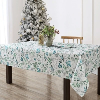 Elrene Seasons Greetings Holiday Fabric Tablecloth - Elrene Home Fashions 1 Elrene Seasons Greetings Holiday Fabric Tablecloth - Elrene Home Fashions