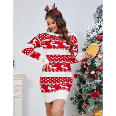 Clearlove Christmas Sweater Dresses For Women Holiday Outfits Cute Winter Themed Dresses 2 Clearlove Christmas Sweater Dresses For Women Holiday Outfits Cute Winter Themed Dresses - Image 2