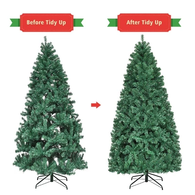 Costway 7Ft/7.5Ft/8Ft Pre-Lit PVC Christmas Tree Hinged 300/400/430 Lights 6 Costway 7Ft/7.5Ft/8Ft Pre-Lit PVC Christmas Tree Hinged 300/400/430 Lights - Image 6
