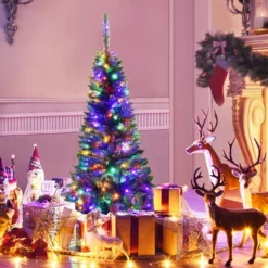 Costway 4.56.57.5ft Pre-Lit Hinged Pencil Christma Multicolor Lights -Northlight Sale Store GUEST 806e03c1 063c 4c5e b3ac 725fef9afcd7