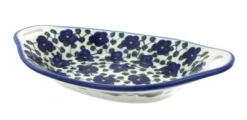 Blue Rose Polish Pottery 13G WR Unikat Oval Dish With Handles