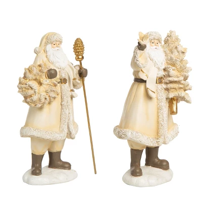 Transpac Resin Gilded Santa Decor Set Of 2 Christmas Home Decorations For Festive Holiday Cheer 1 Transpac Resin Gilded Santa Decor Set Of 2 Christmas Home Decorations For Festive Holiday Cheer