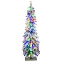 Costway 4 FT/5FT/6FT Pre-Lit Slim Christmas Tree Flocked Xmas Decoration 11 Modes 100 LED Lights -Northlight Sale Store GUEST 8320ba3d 3d40 41b1 a15d 2f8b480e9711
