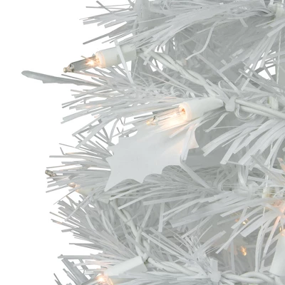 Northlight 6' Pre-Lit White Tinsel Pop-Up Artificial Christmas Tree, Clear Lights 1 Northlight 6' Pre-Lit White Tinsel Pop-Up Artificial Christmas Tree, Clear Lights