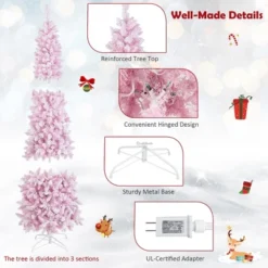 Costway 7FT Pre-Lit Snow Flocked Hinged Pencil Christmas Tree W/ 300 Lights & 8 Modes 17 Costway 7FT Pre-Lit Snow Flocked Hinged Pencil Christmas Tree W/ 300 Lights & 8 Modes -Northlight Sale Store GUEST 83af7e6f b73a 4d26 b7ac bf1c4f2f9f89