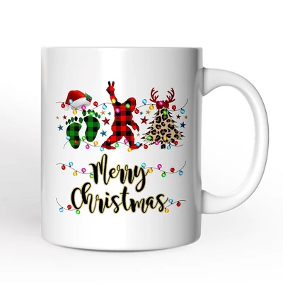 Bigfoot Buffalo Plaid Christmas Mug, Sasquatch Holiday Decoration (Non-Custom Only)| OrnamentallyYou 4 Bigfoot Buffalo Plaid Christmas Mug, Sasquatch Holiday Decoration (Non-Custom Only)| OrnamentallyYou - Image 4