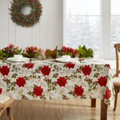 Elrene Poinsettia Grace Vinyl Indoor/Outdoor Tablecloth - Elrene Home Fashions 8 Elrene Poinsettia Grace Vinyl Indoor/Outdoor Tablecloth - Elrene Home Fashions -Northlight Sale Store GUEST 84015df5 14a6 4b35 8917 8c5b86f6ae96