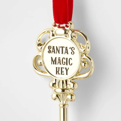 4" 'Santa's Magic Key' Christmas Tree Ornament Gold - Wondershop™ 2 4" 'Santa's Magic Key' Christmas Tree Ornament Gold - Wondershop™ - Image 2