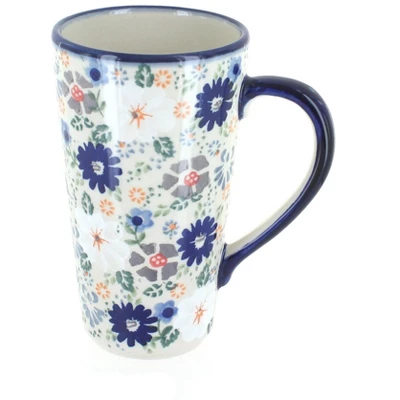 Blue Rose Polish Pottery K083 Manufaktura Large Coffee Mug 4 Blue Rose Polish Pottery K083 Manufaktura Large Coffee Mug - Image 4