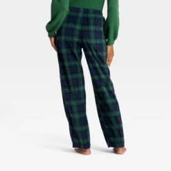 Women's Plaid Microfleece Holiday Matching Family Pajama Pants - Wondershop⢠Navy Blue