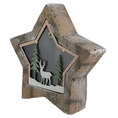 Northlight LED Lighted Star With Reindeer In The Woods Scene Christmas Decoration - 13.25" 3 Northlight LED Lighted Star With Reindeer In The Woods Scene Christmas Decoration - 13.25" - Image 3