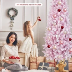 Costway 7FT Pre-Lit Snow Flocked Hinged Pencil Christmas Tree W/ 300 Lights & 8 Modes 12 Costway 7FT Pre-Lit Snow Flocked Hinged Pencil Christmas Tree W/ 300 Lights & 8 Modes -Northlight Sale Store GUEST 87de7932 39e4 45ea 884e 4abd040241f3