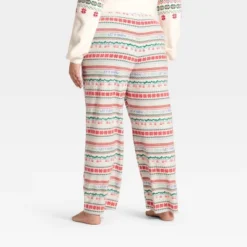 Women's "Let It Snow" Fair Isle Microfleece Holiday Matching Family Pajama Pants - Wondershop⢠Cream