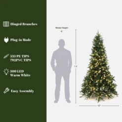 LuxenHome 7.5Ft Pre-Lit Green Slender Artificial Fir Christmas Tree With Metal Stand 12 LuxenHome 7.5Ft Pre-Lit Green Slender Artificial Fir Christmas Tree With Metal Stand -Northlight Sale Store GUEST 89c26cf2 a1c1 421b 9cd9 d38262e359d2