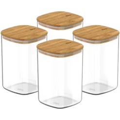 OU Airtight Food Storage Container Set 8pc (set Of 4) Clear Plastic Storage Container W Leak Proof Bamboo Lid, Stackable Kitchen Pantry Organizer Jars 23 OU Airtight Food Storage Container Set 8pc (set Of 4) Clear Plastic Storage Container W Leak Proof Bamboo Lid, Stackable Kitchen Pantry Organizer Jars -Northlight Sale Store GUEST 8a3150aa 2cd3 4dff b538 c3d1364ebd4c