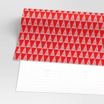 30” 20 Sq Ft Christmas Roll Wrap White Trees On Red - Wondershop™ 2 30” 20 Sq Ft Christmas Roll Wrap White Trees On Red - Wondershop™ - Image 2