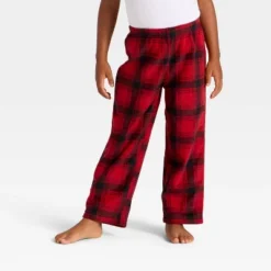 Toddler Plaid Microfleece Holiday Matching Family Pajama Pants - Wondershop⢠Red/Black