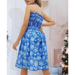 HAPPY BAY Women's Beach A Line Slit Mini Dress Ruched Tube Top Evening Party Short Strapless Casual Christmas Tree Dress For Women -Northlight Sale Store GUEST 90f3bc9d 30d8 4a5d 8a7e 382235ab227f