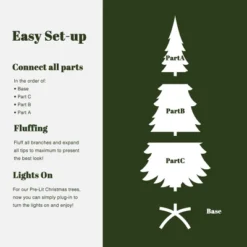 LuxenHome 7.5Ft Pre-Lit Green Slender Artificial Fir Christmas Tree With Metal Stand 17 LuxenHome 7.5Ft Pre-Lit Green Slender Artificial Fir Christmas Tree With Metal Stand -Northlight Sale Store GUEST 912e8b4a dbb4 4ab3 9b5b 4e9a79b333ae