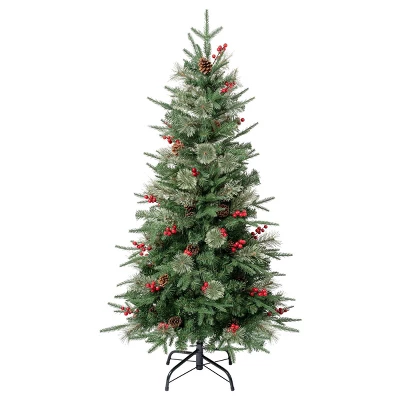 National Tree Company First Traditions Unlit Virginia Pine Artificial Christmas Tree With Berries & Pinecones 3 National Tree Company First Traditions Unlit Virginia Pine Artificial Christmas Tree With Berries & Pinecones - Image 3