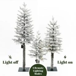 LuxenHome 3-Piece Holiday Artificial Tree Sets With Lights And Flat Stand Green -Northlight Sale Store GUEST 92907af8 b60d 49ce b3ea 2e42043272e6