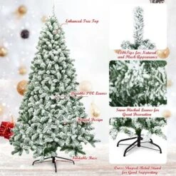 Costway 7.5FT Snow Flocked Artificial Christmas Tree Hinged W/1346 Tip And Foldable Base 15 Costway 7.5FT Snow Flocked Artificial Christmas Tree Hinged W/1346 Tip And Foldable Base -Northlight Sale Store GUEST 92ade128 704c 488a b544 c1d77ccd0ac1