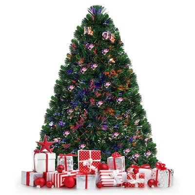 Costway 3Ft Pre-Lit Fiber Optic PVC Christmas Tree Tabletop Plastic 7 Costway 3Ft Pre-Lit Fiber Optic PVC Christmas Tree Tabletop Plastic - Image 7