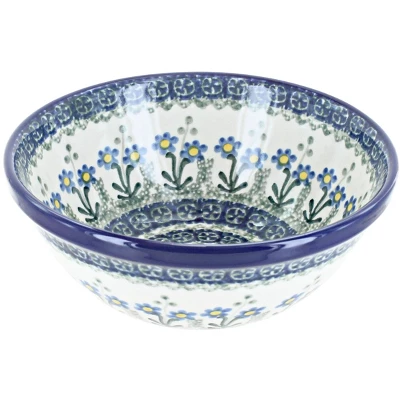 Blue Rose Polish Pottery Ceramika Artystyczna Cereal Bowl 4 Blue Rose Polish Pottery Ceramika Artystyczna Cereal Bowl - Image 4